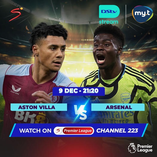 Aston Villa and Arsenal will clash in an exciting battle at Villa Park. 🔥⚽✨If you haven’t activated DStv Stream yet, do it NOW and do not miss your favourite matches.